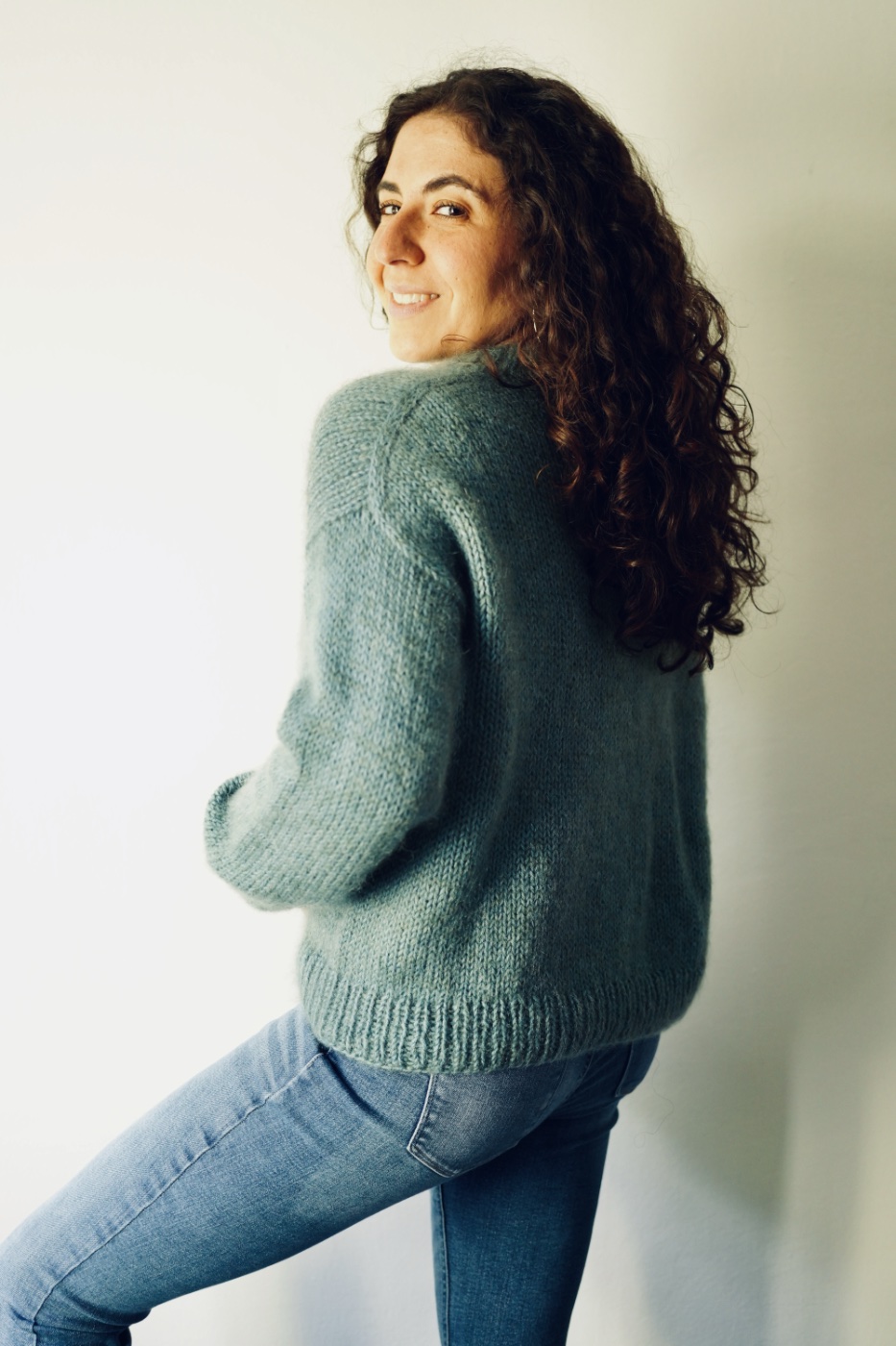Foto 4 del maglione con spalla europea a maglia