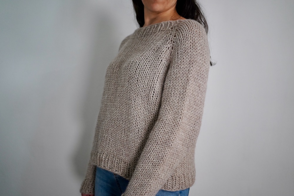 Foto 1 del maglione top down a maglia